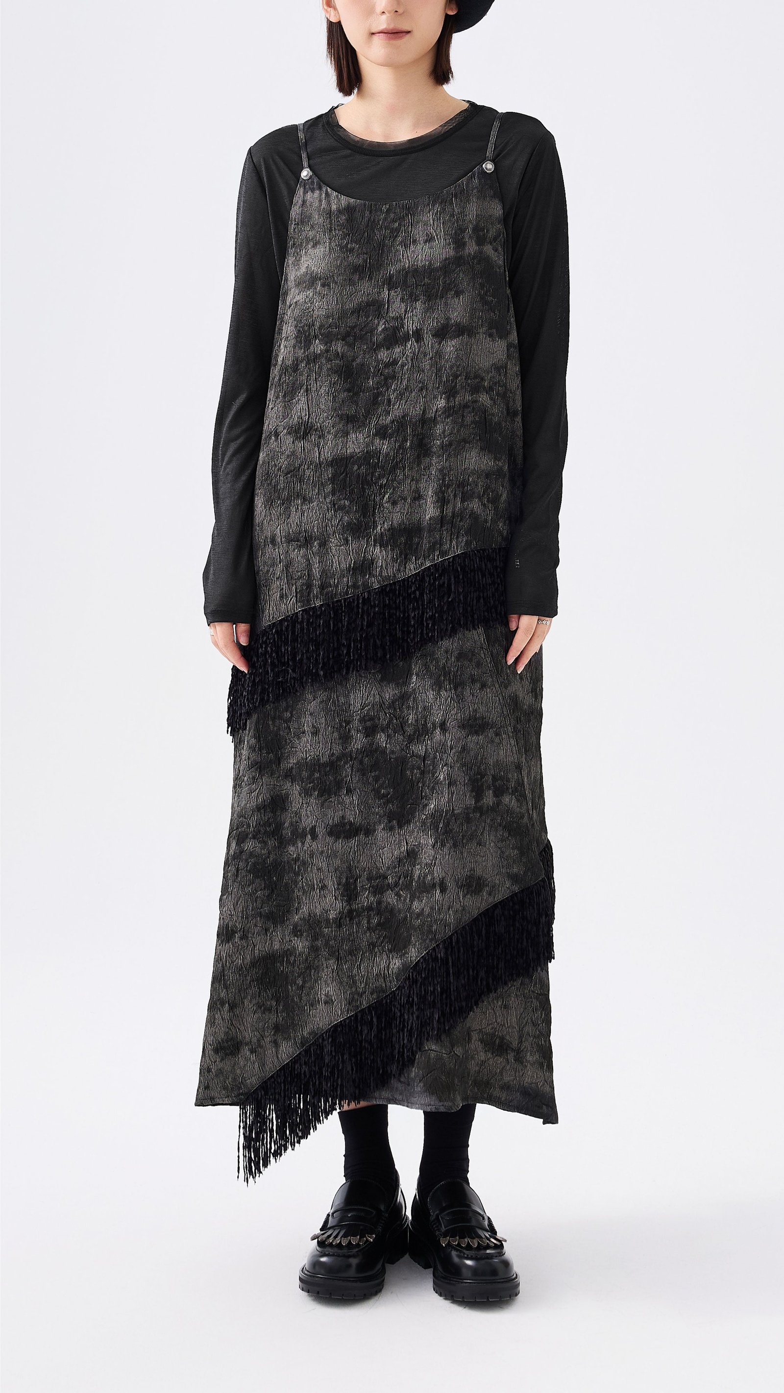 Western Faux Denim Cami Dress