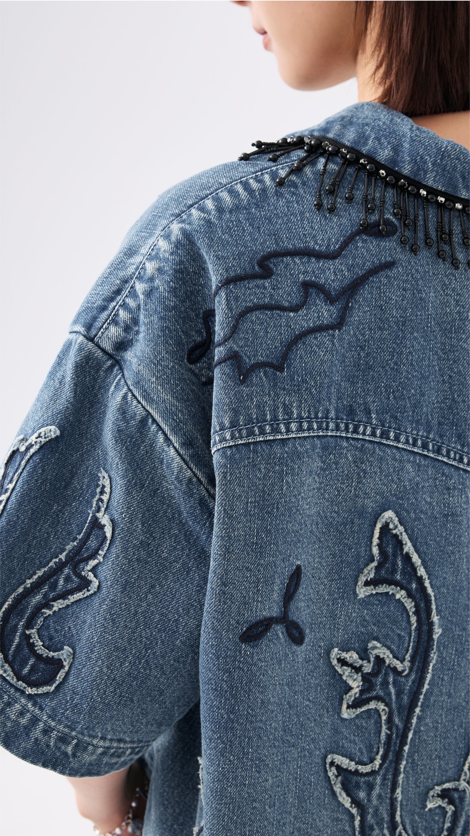 Western Patched Denim Shacket - Image 5