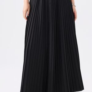 Front Pleated Flare Skirt
