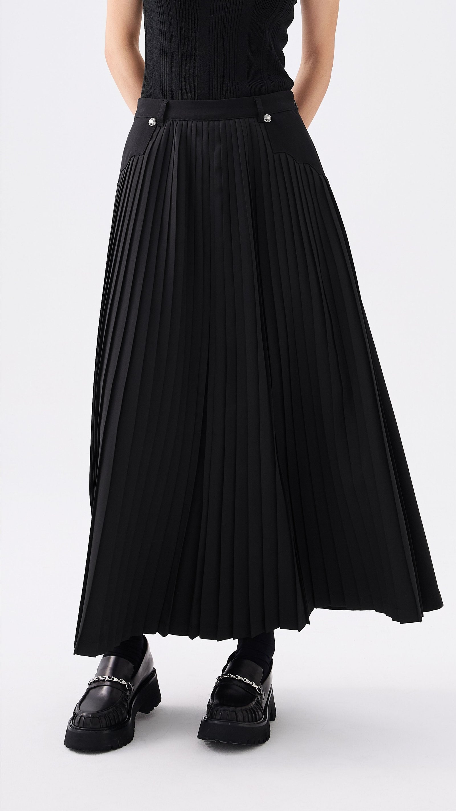 Front Pleated Flare Skirt - Image 3