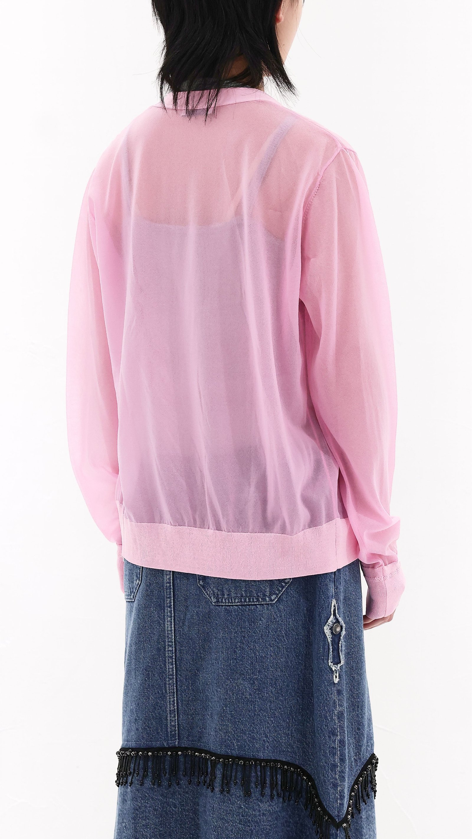 Cropped Sheer Cardigan - Image 3