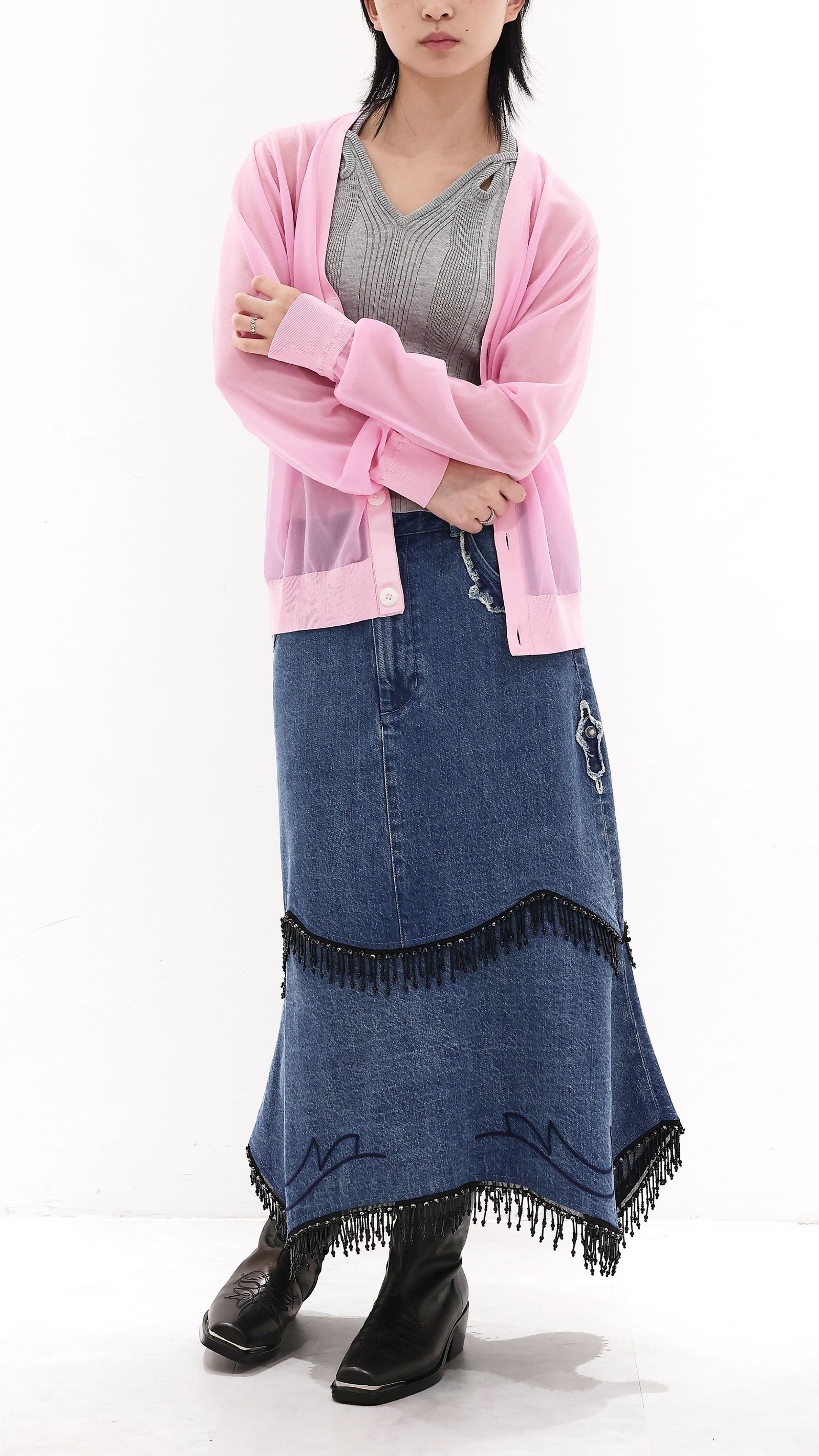 Cropped Sheer Cardigan - Image 4