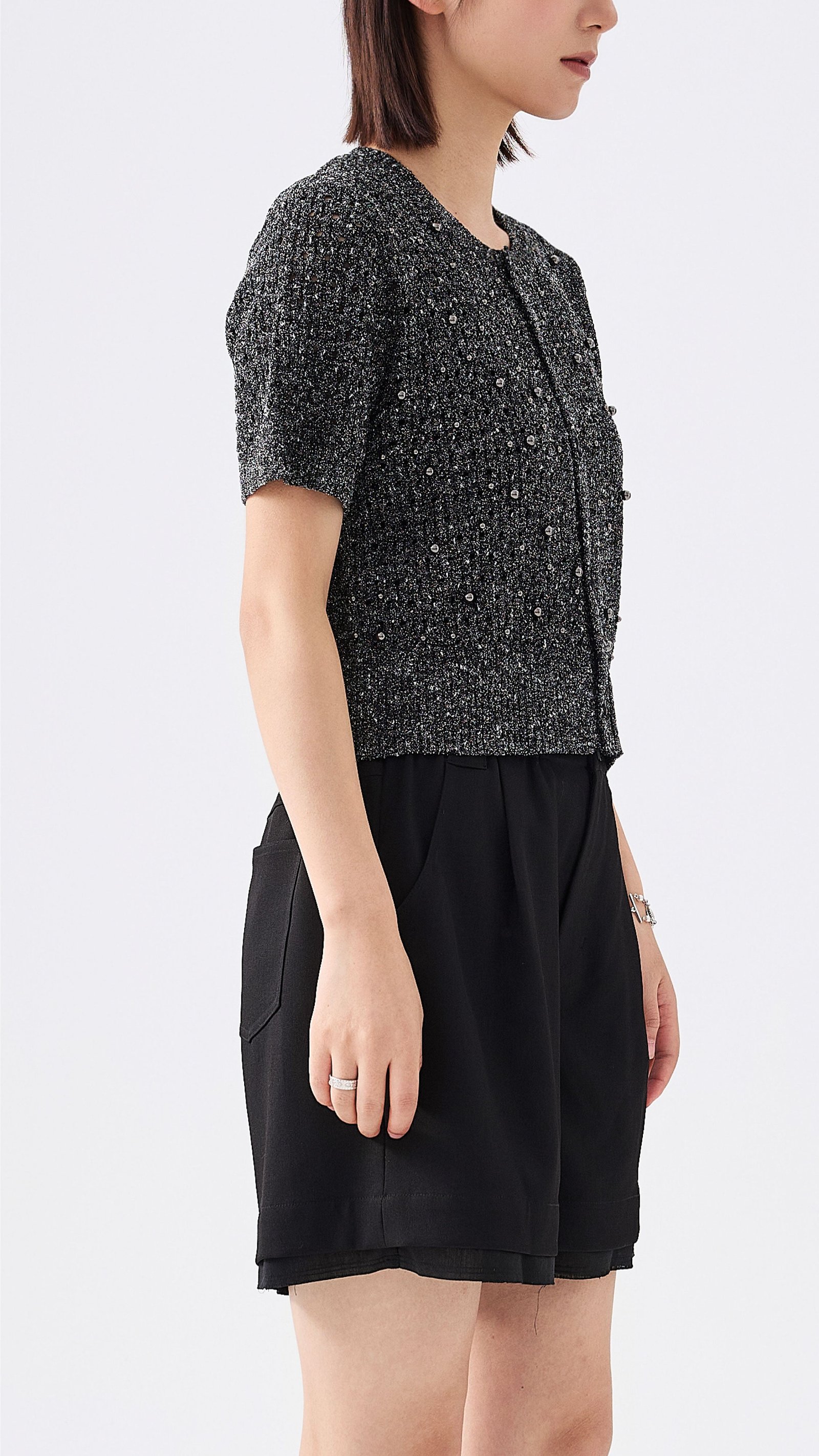 Metallized Knit Cardigan - Image 2