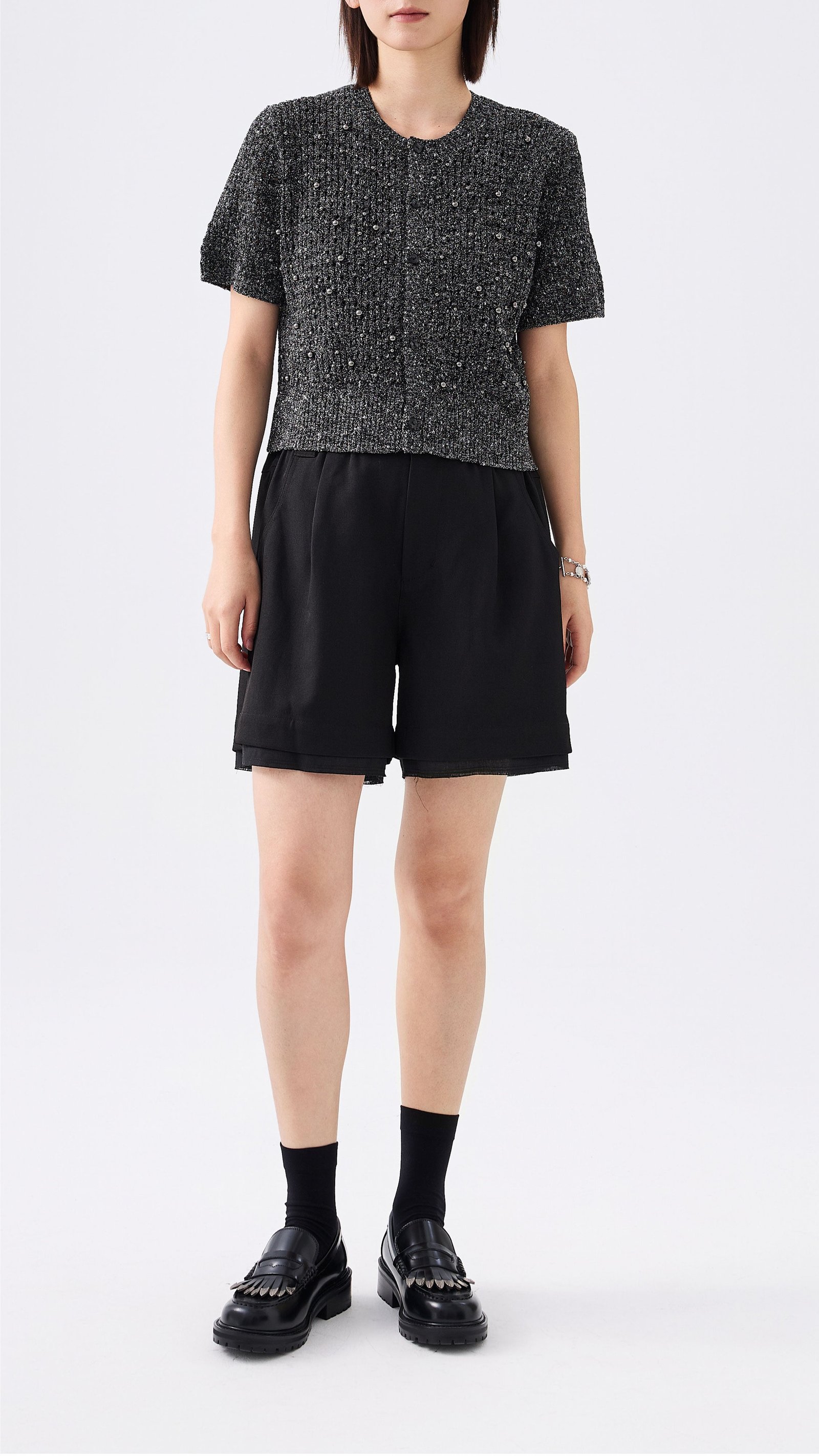 Metallized Knit Cardigan - Image 4