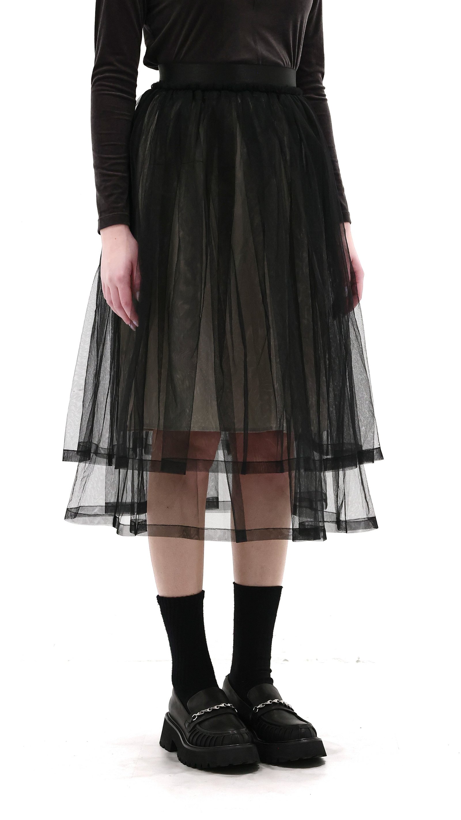 Tullle Skirt With Contrast Lining - Image 2