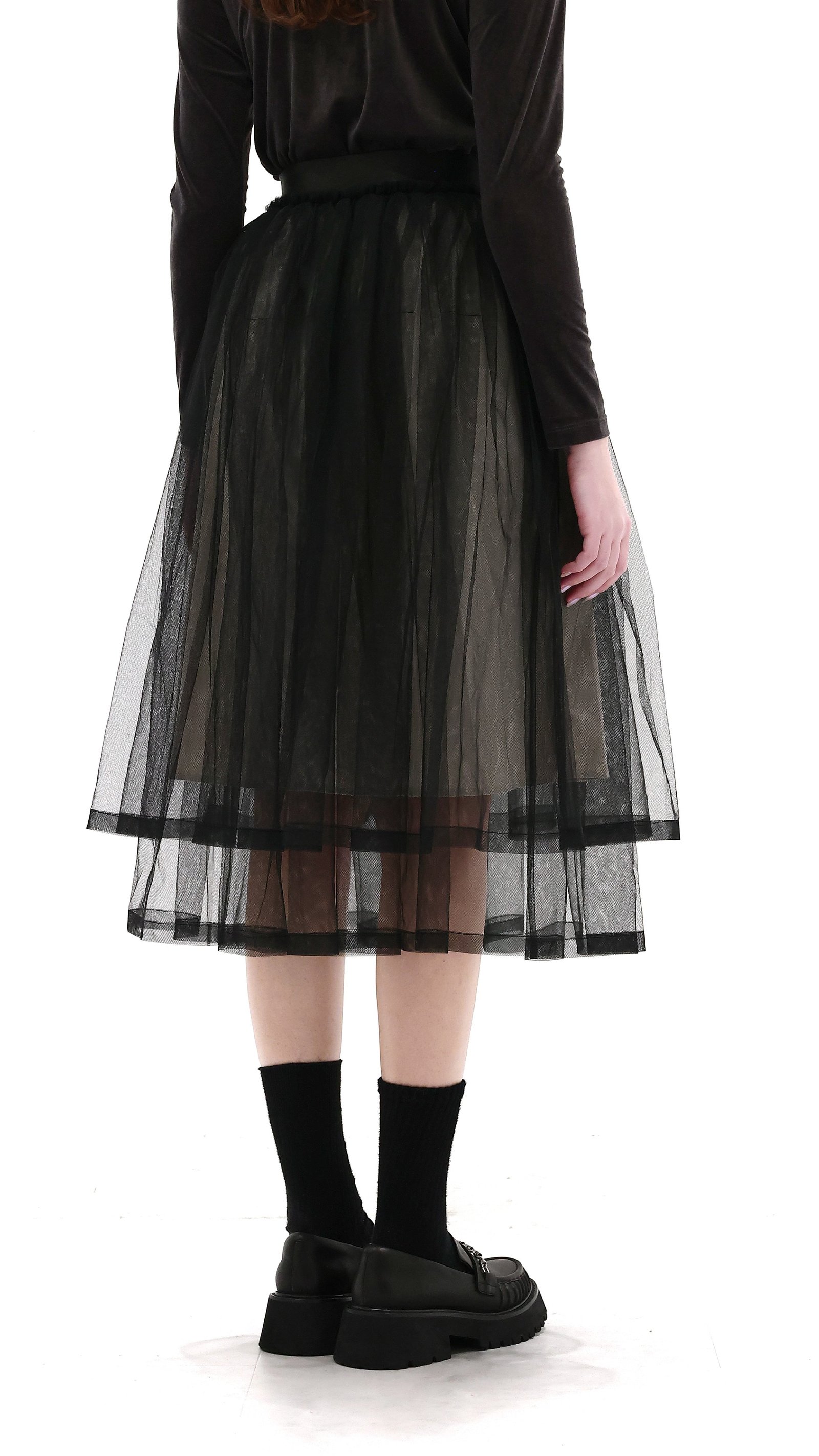 Tullle Skirt With Contrast Lining - Image 3