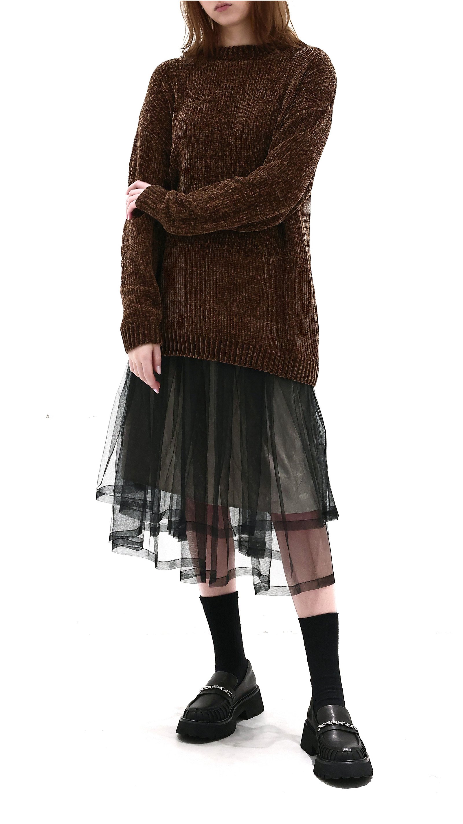 Tullle Skirt With Contrast Lining - Image 4