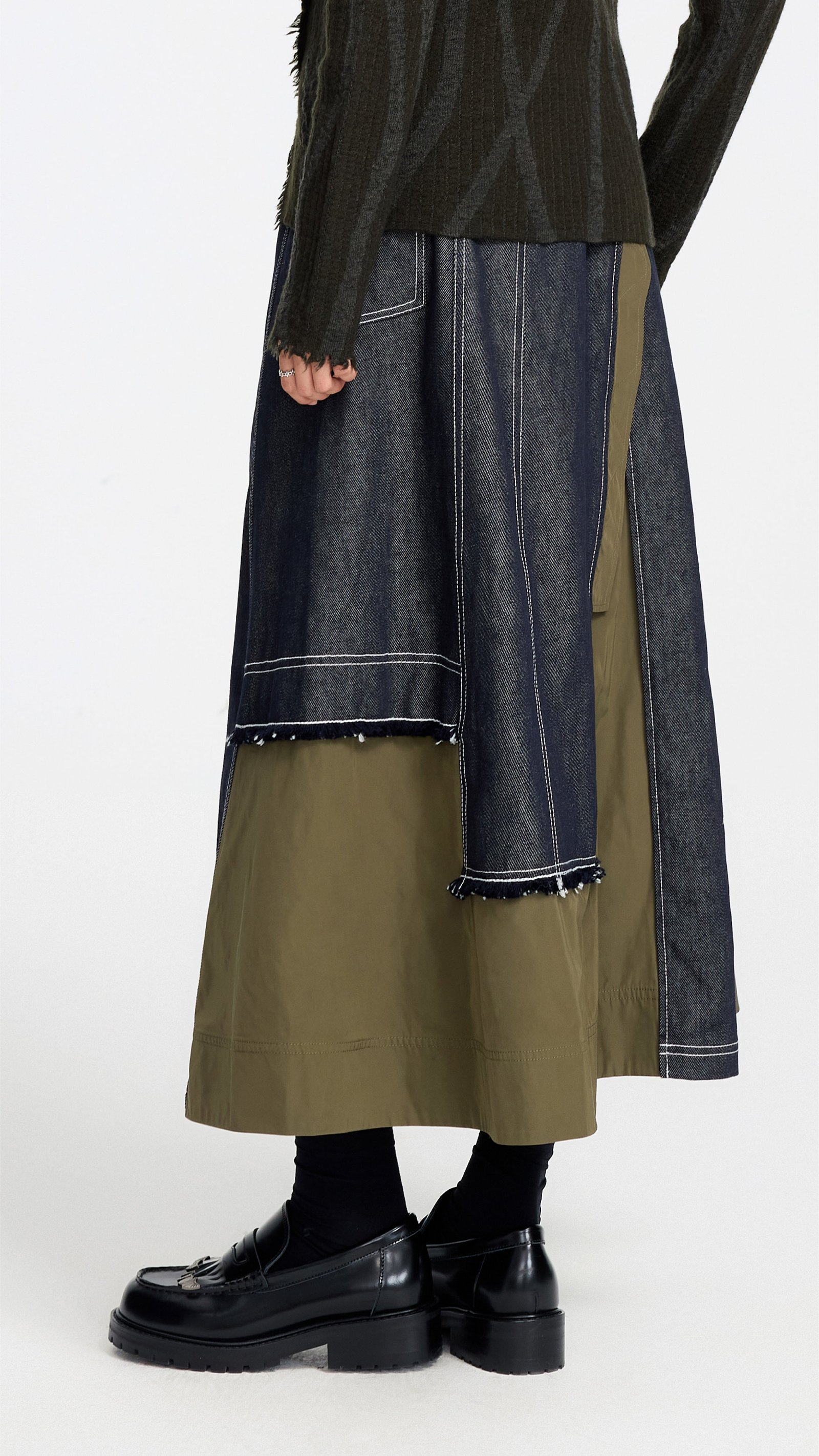 Rebuild Denim Army A-line Skirt - Image 3