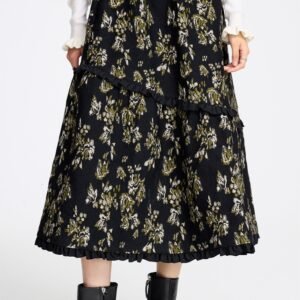 Floral Jacquard Midi Skirt
