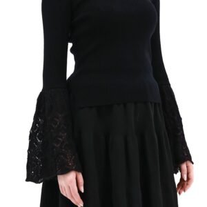 Sweater with Mohair Bell Shaped Sleeved