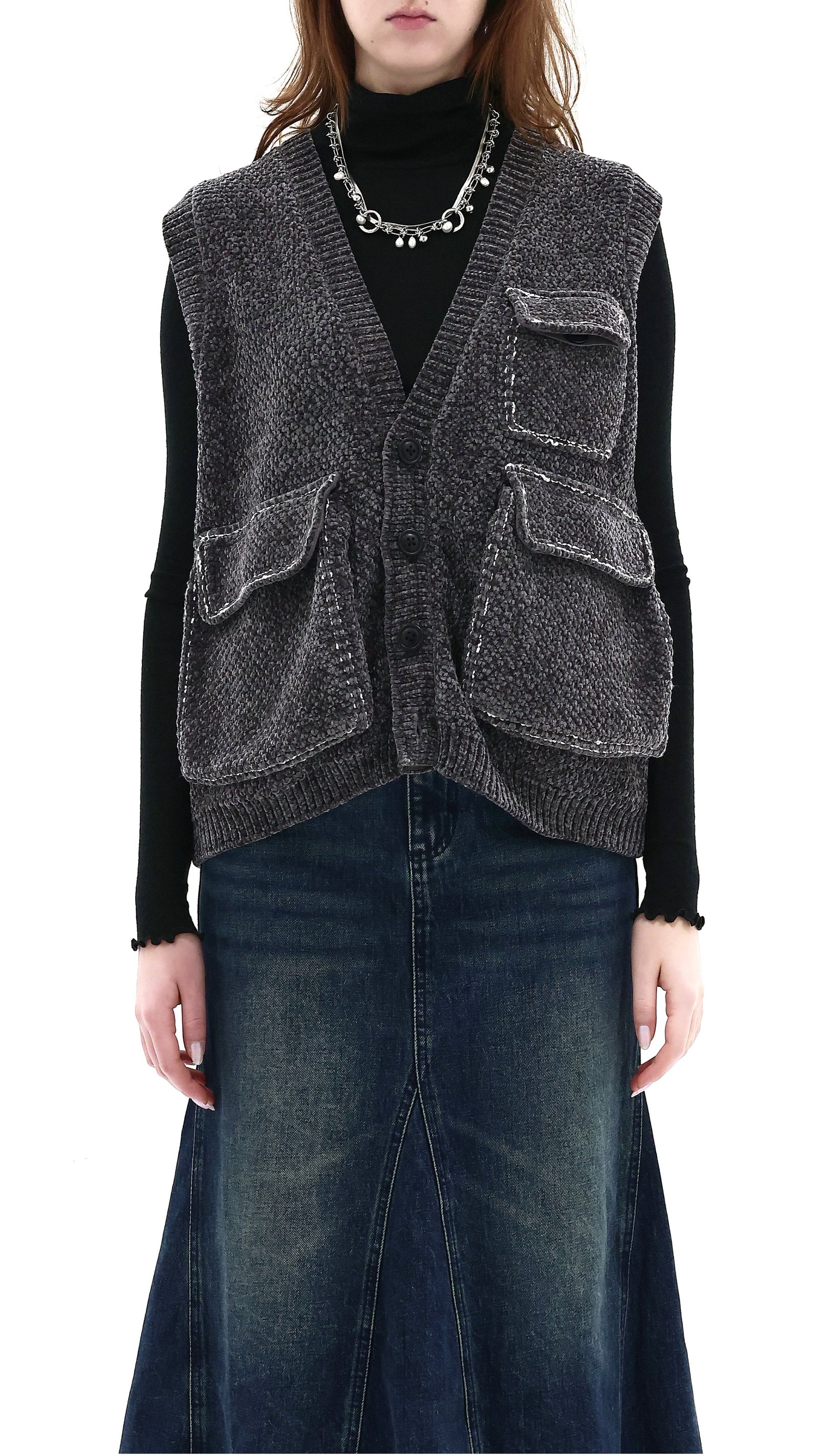 Knitted Military Waistcoat - Image 2