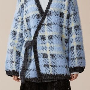 Checked Kimono Coatigan