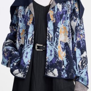 Glitch Camouflage Jacquard Spread-collar Cardigan