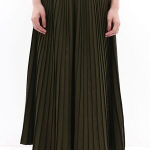 Front Pleated Flare Skirt